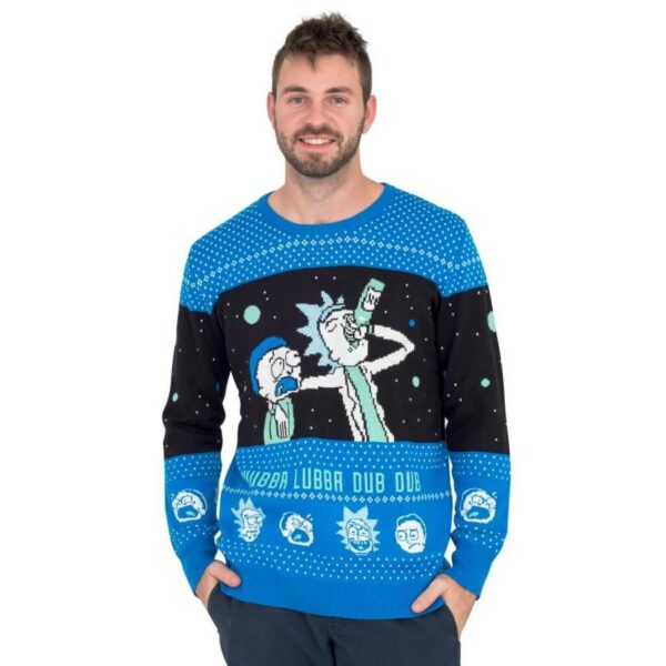 rick and morty ugly christmas sweater 1 cbjccg