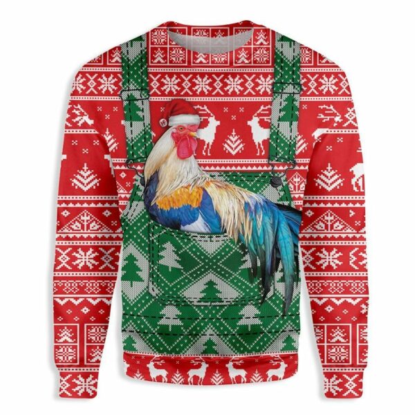 rooster pattern ugly christmas sweatshirt sweater 1 rmw66y