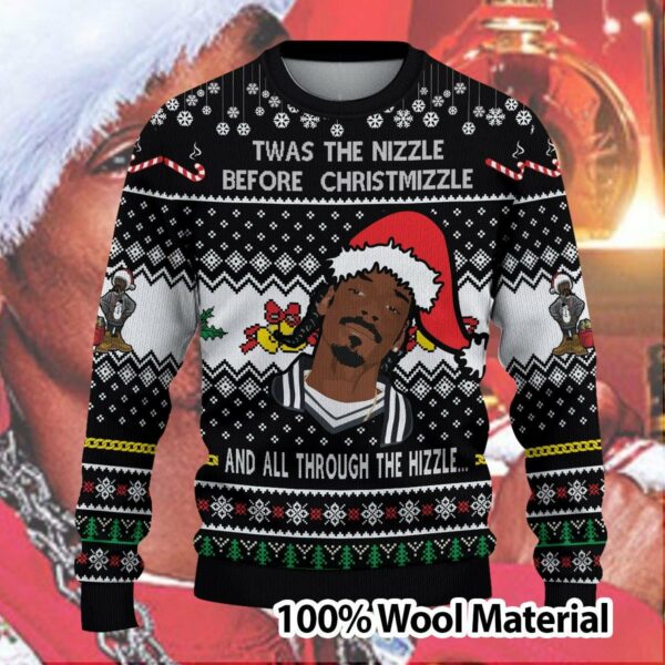 snoop dogg fo shizzle twas the nizzle before chrismizzle ugly christmas sweater 2 xft9dz