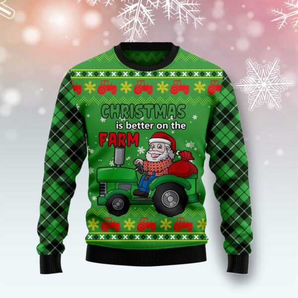 tractor santa ugly christmas sweatshirt sweater 1 xlva6y