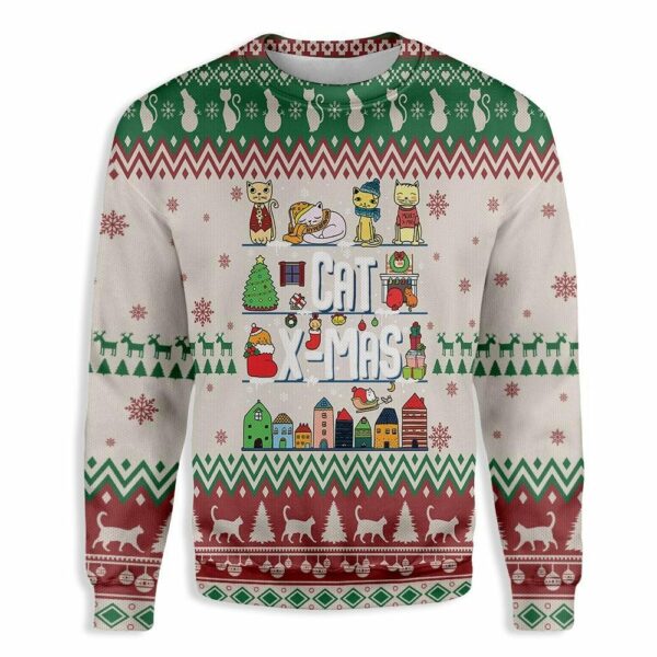 ugly christmas cat ugly christmas sweatshirt sweater 1 zm96it