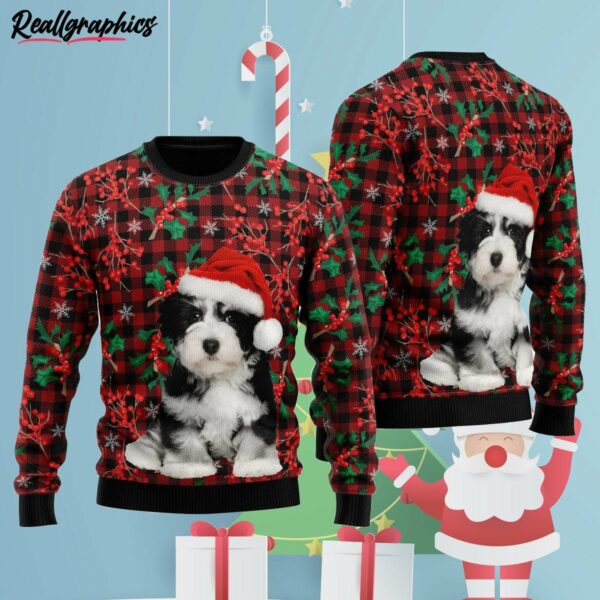 all i want for christmas is a bichon havanese dog pattern ugly christmas sweater yptlcu