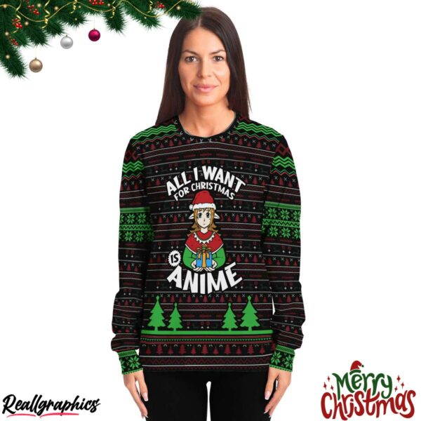 all i want for christmas is anime ugly christmas sweater 3 of9fge