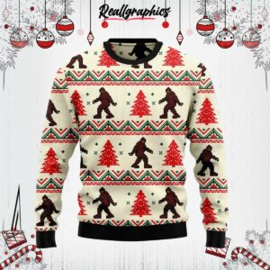 amazing bigfoot ugly christmas sweater xblpre