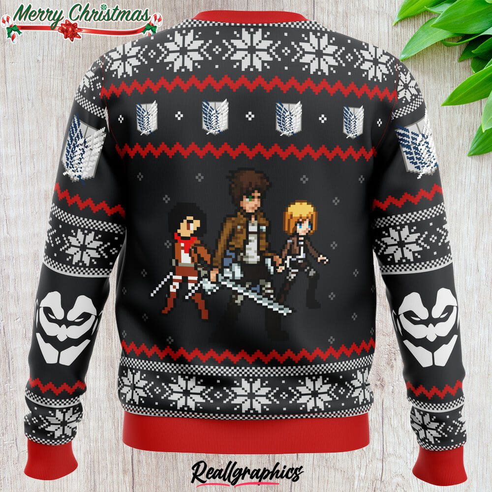 attack on titan colossal claus ugly christmas sweater 2 np3clx