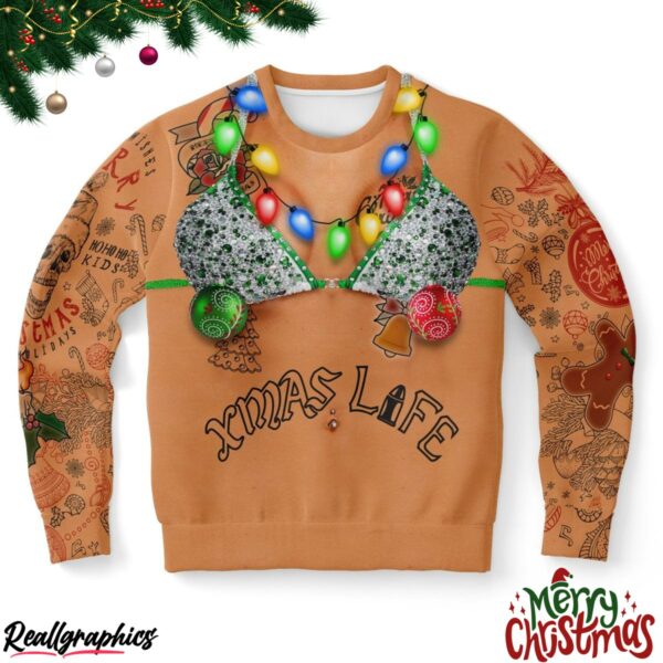 beach body xmas life ugly christmas sweatshirt sweater 1 nkxuht