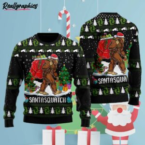 bigfoot santasquatch ugly christmas sweater ukhomz