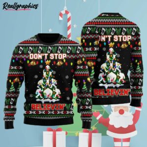 bigfoot xmas dont stop believe in ugly christmas sweater qjajrq