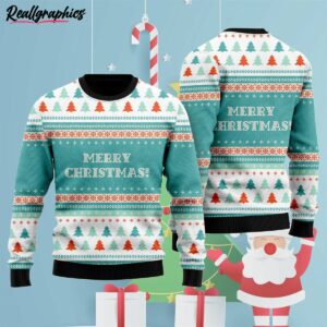 blue merry christmas scandinavian style pattern ugly christmas sweater ilhyfo