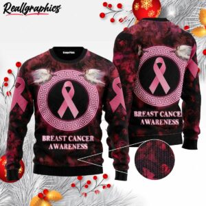 breast cancer awareness ugly christmas sweater jqynzh