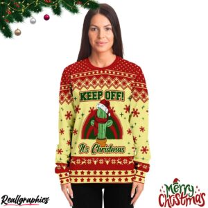cactus keep off its christmas 3d print ugly sweatshirt sweater 2 sjnp1d