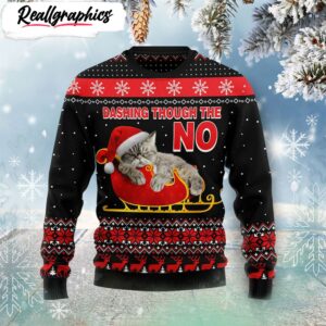 cat dashing through the no ugly christmas sweater christmas outfit 1 xrfd8o