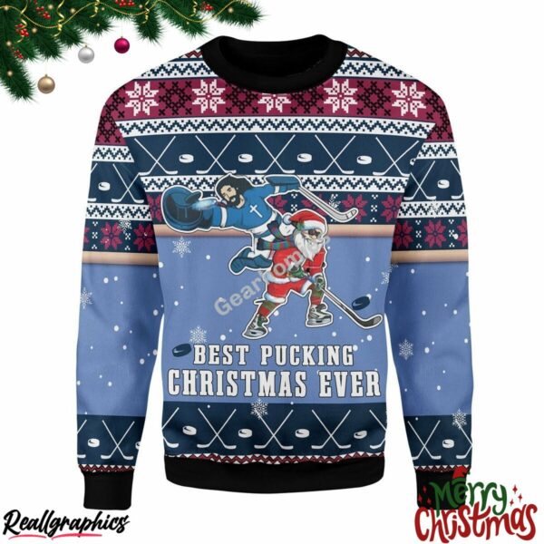 christmas best pucking christmas ever jesus and santa claus all over print ugly sweatshirt sweater 1 qqhu8x