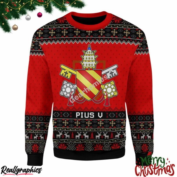 christmas pope pius v christmas ugly sweatshirt sweater 1 aysu3t
