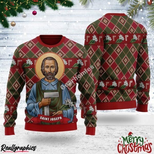 christmas saint joseph all over print ugly sweatshirt sweater 1 owq7ny