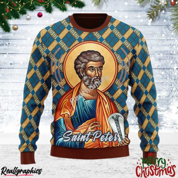 christmas saint peter christmas ugly sweatshirt sweater 1 hhegm0