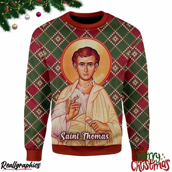 christmas thomas the apostle all over print ugly sweatshirt sweater 1 v3nghv