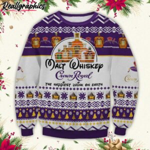 crown royal the happiest drink on earth ugly christmas sweater lUlrD