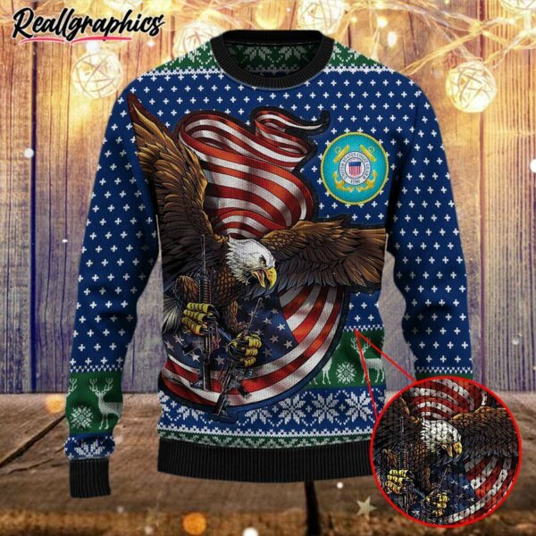 eagle us coast guard ugly christmas sweater y4j2n
