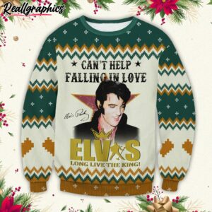 elvis presley cant help falling in love ugly christmas sweater m4k2y
