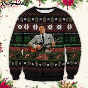elvis presley ugly christmas sweater 1kI40