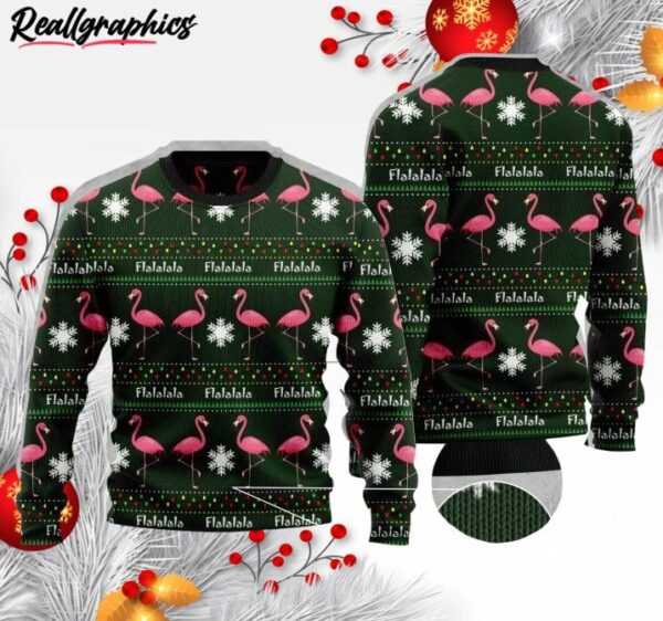 flamingo ugly christmas sweater v22gos