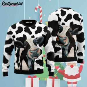 funny cow ugly christmas sweater lbqrid