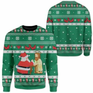 funny jesus santa ugly christmas sweater ygdnl1