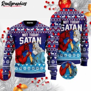 funny jesus not today satan ugly christmas sweater hr8jp4