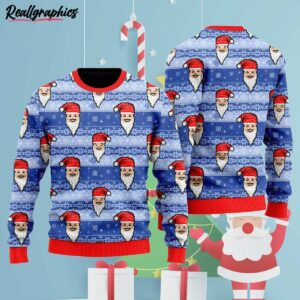 funny santa in snow ugly christmas sweater txhc1c