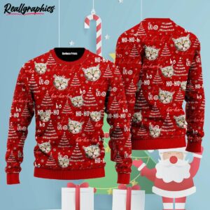 funny tabby cat pattern ugly christmas sweater wgqzep