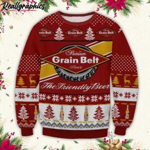 grain belt the friendly beer ugly christmas sweater S2iIG
