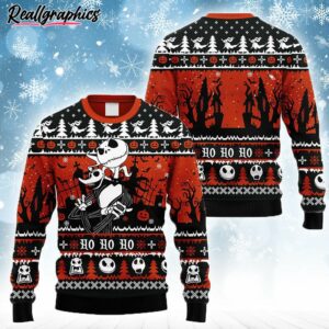jack skellington and zero nightmare before christmas ugly sweater vpcql