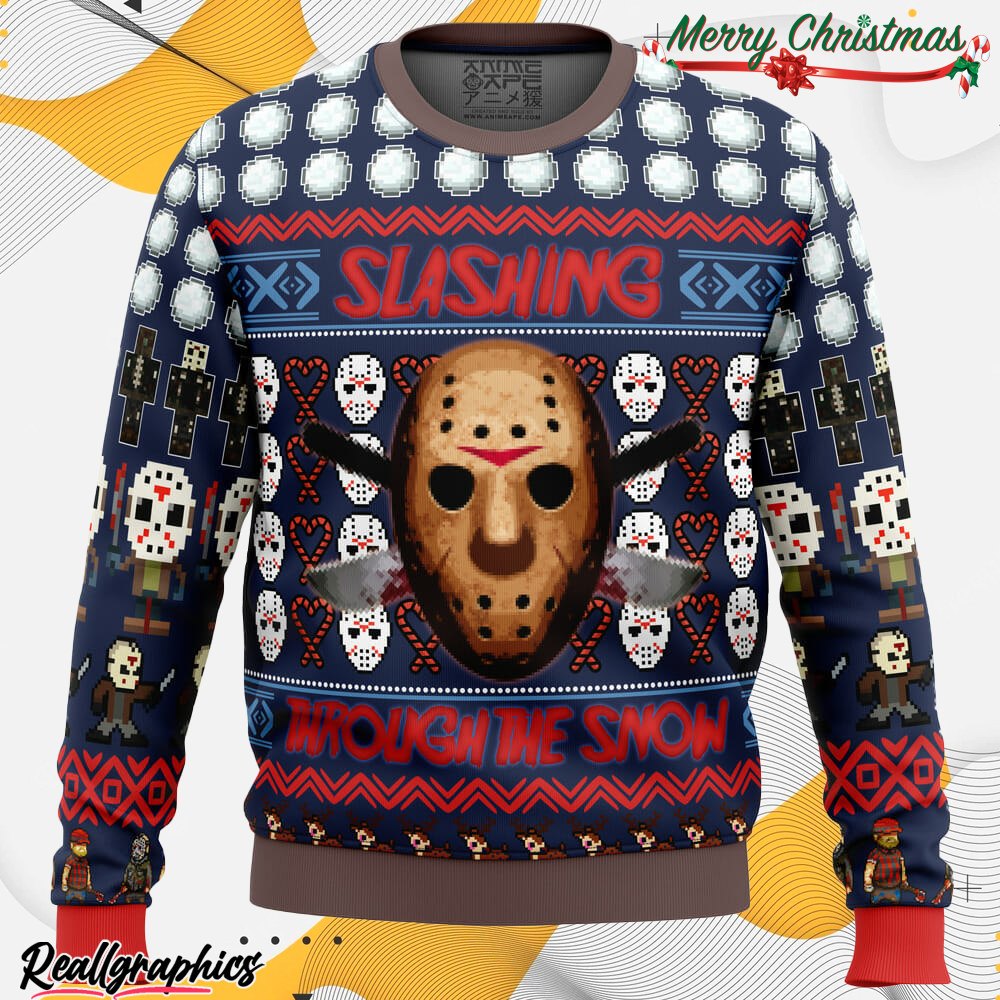 Jason Vorhees Friday the 13th Ugly Christmas Sweater - Reallgraphics