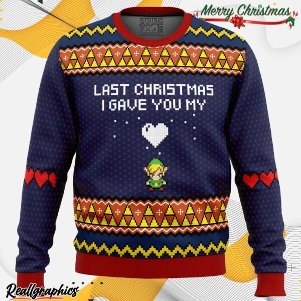 last christmas i gave you my heart zelda ugly christmas sweater 1 qihup1