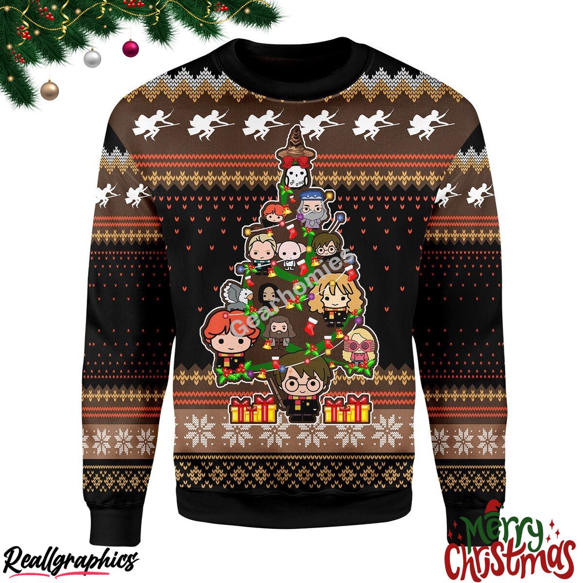 Merry Christmas Christmas Tree Harry P Christmas Ugly Sweatshirt - Sweater