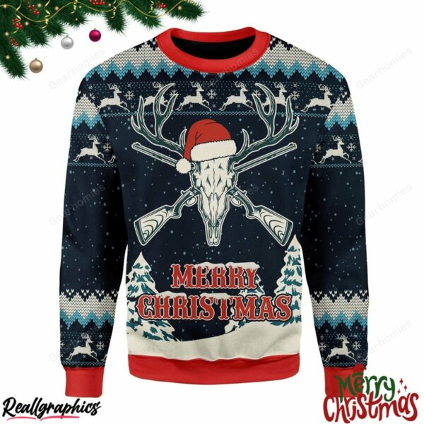 merry christmas deer hunting christmas ugly sweatshirt sweater 1 jx0zfh