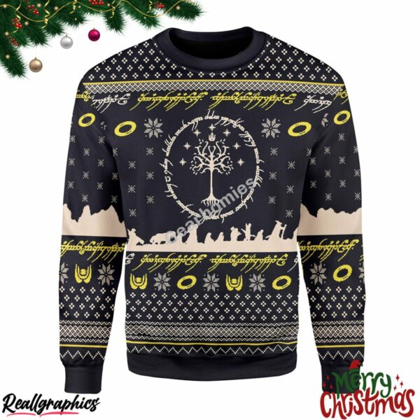 merry christmas elvish circle all over print ugly sweatshirt sweater 1 ilbdt4