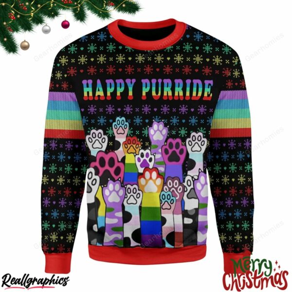 merry christmas happy purride lgbt christmas ugly sweatshirt sweater 1 kngfwu