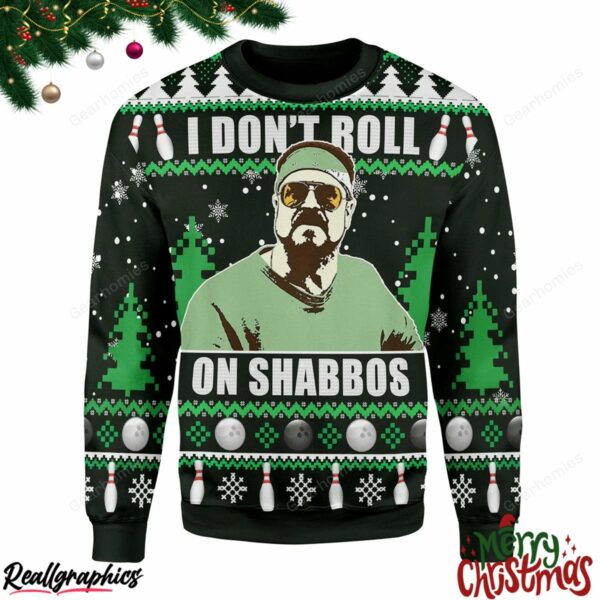 merry christmas i dont roll on shabbos christmas ugly sweatshirt sweater 1 wcuc4l