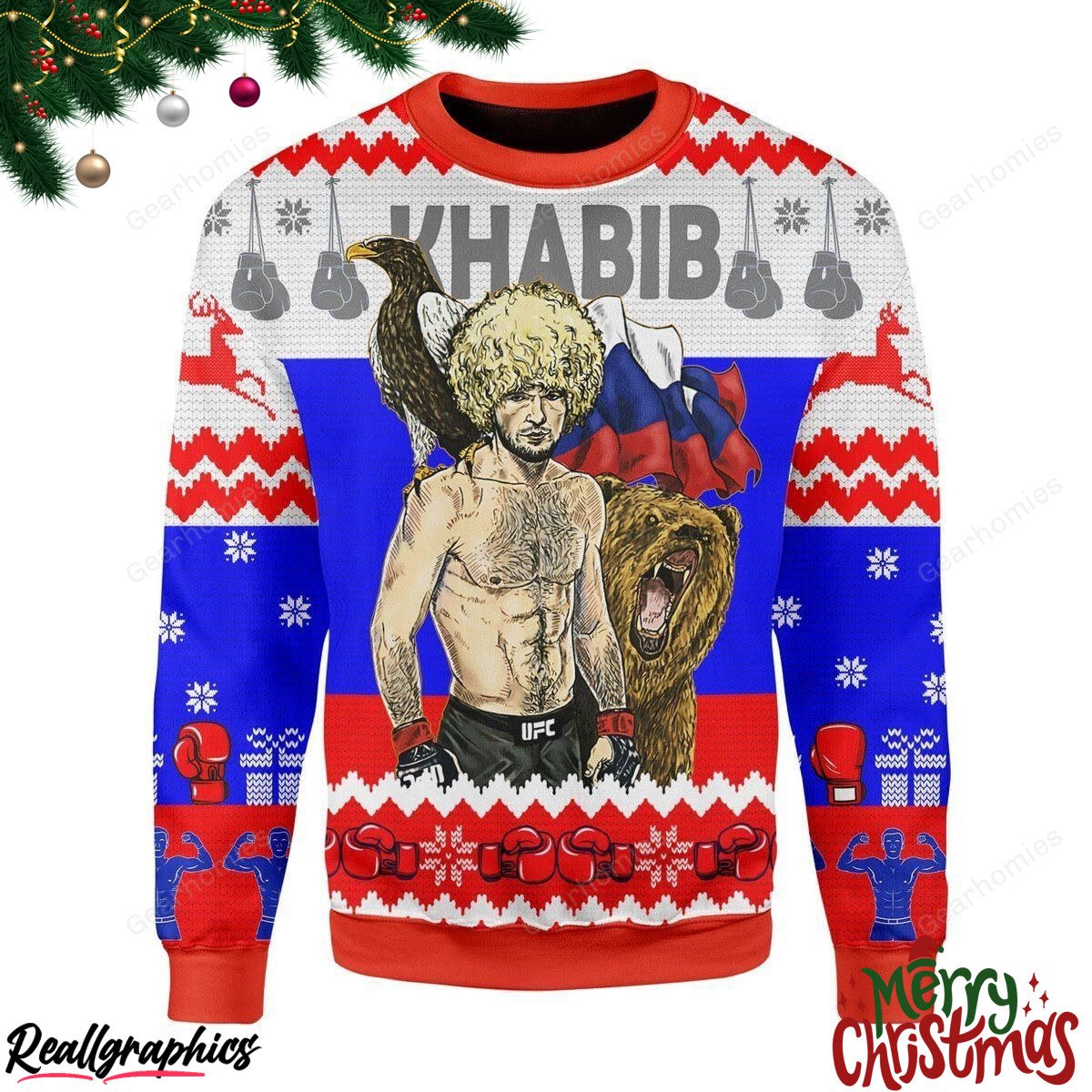 Merry Christmas Khabib Nurmagomedov Christmas Ugly Sweatshirt - Sweater