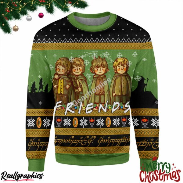 merry christmas lotr friends christmas ugly sweatshirt sweater 1 hxdteh