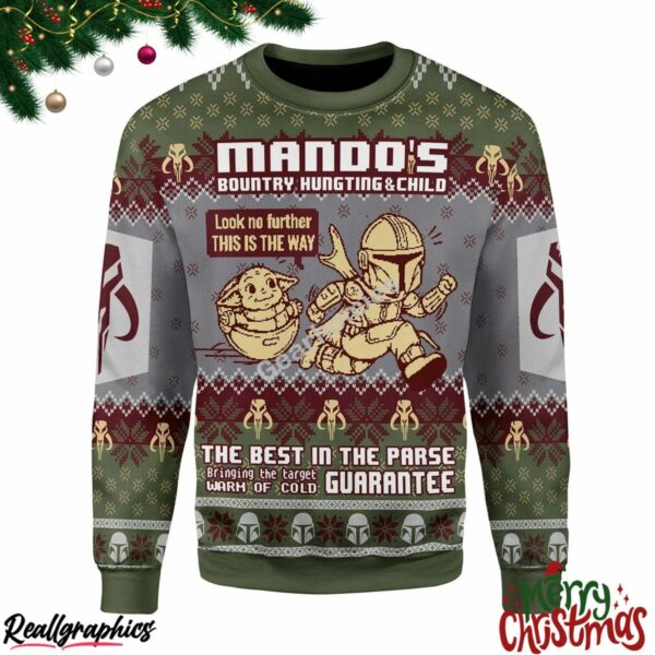 merry christmas mandos bountry hunting christmas ugly sweatshirt sweater 1 pparjq
