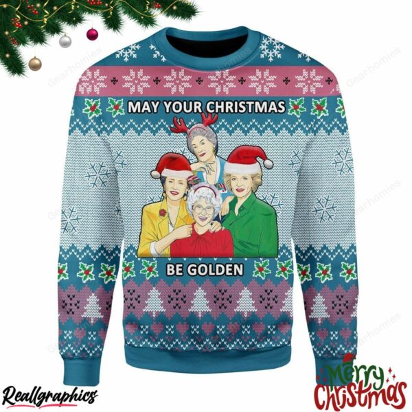 merry christmas may your christmas be golden christmas ugly sweatshirt sweater 1 bcnfz8