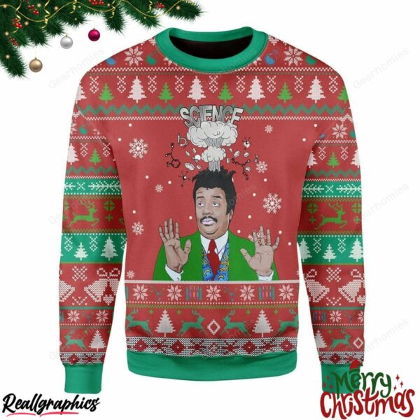 merry christmas neil degrasse tyson science big bang christmas ugly sweatshirt sweater 1 cafkqh