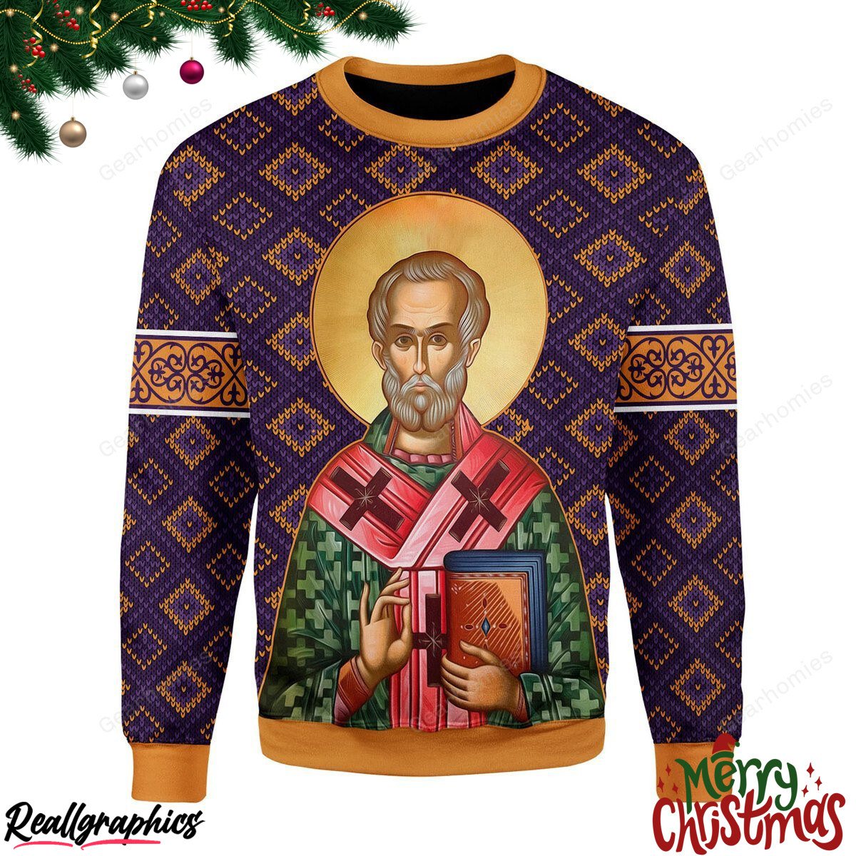 Merry Christmas St. Nicholas Christmas Ugly Sweatshirt - Sweater