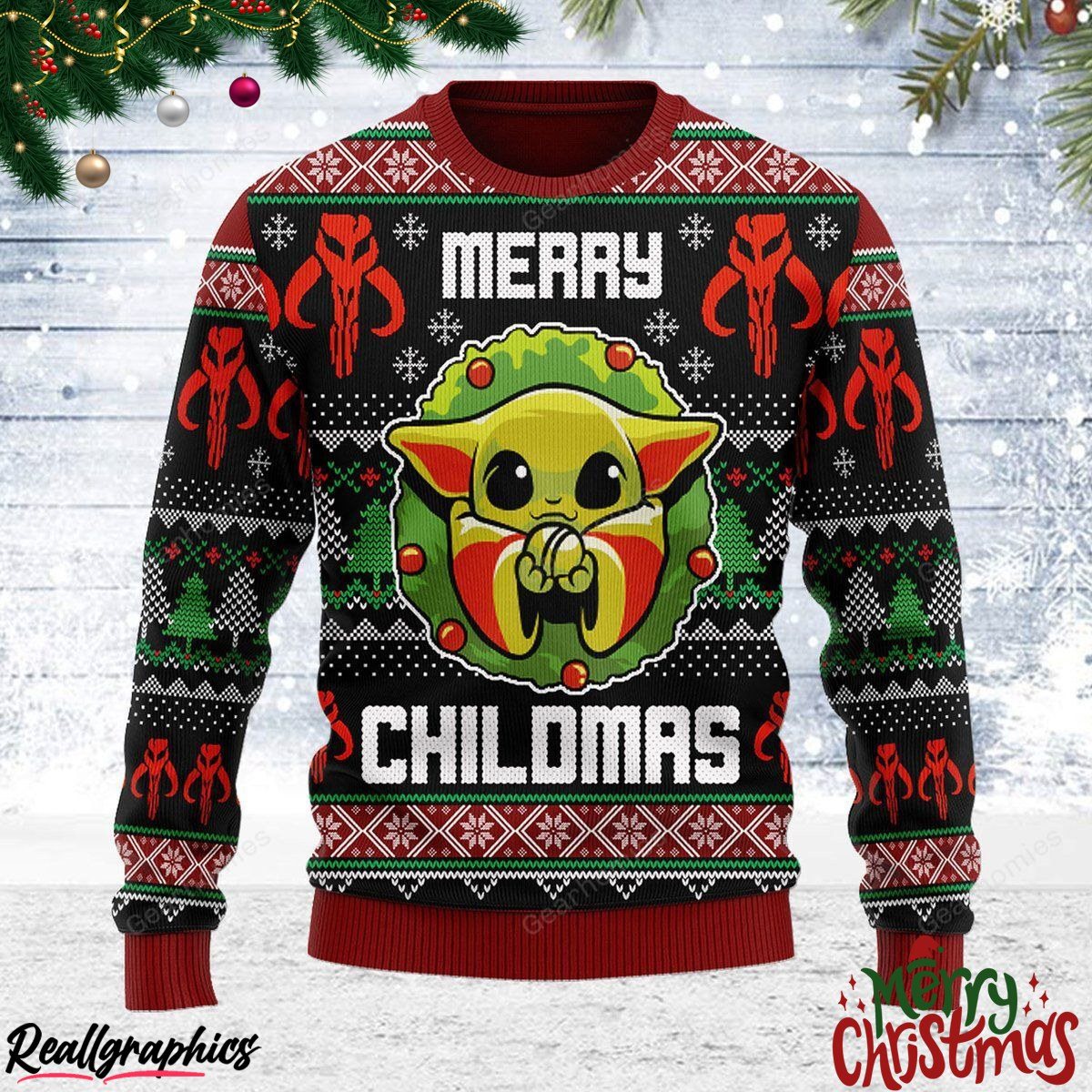 Merry Christmas Unisex Ugly Christmas Sweater Merry Chilma All Over Print Ugly Sweatshirt, Sweater