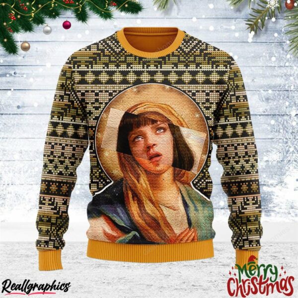 mia wallace meme christmas ugly sweatshirt sweater 1 fsy93n