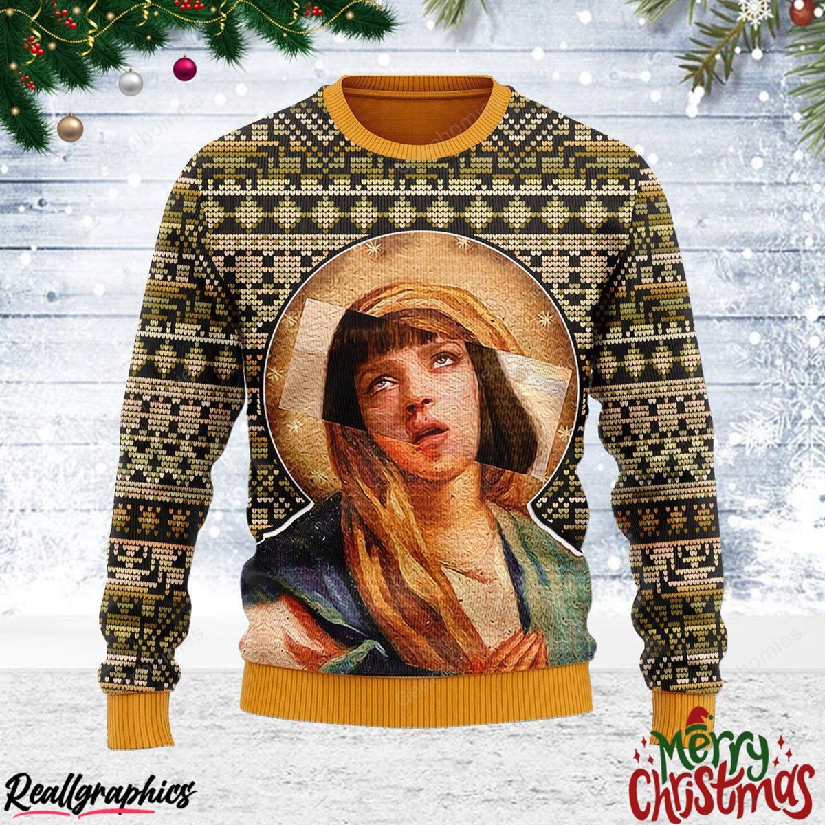 Mia Wallace Meme Christmas Ugly Sweatshirt - Sweater