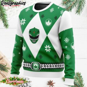 mighty morphin power rangers green ugly christmas sweater 2 aptnox